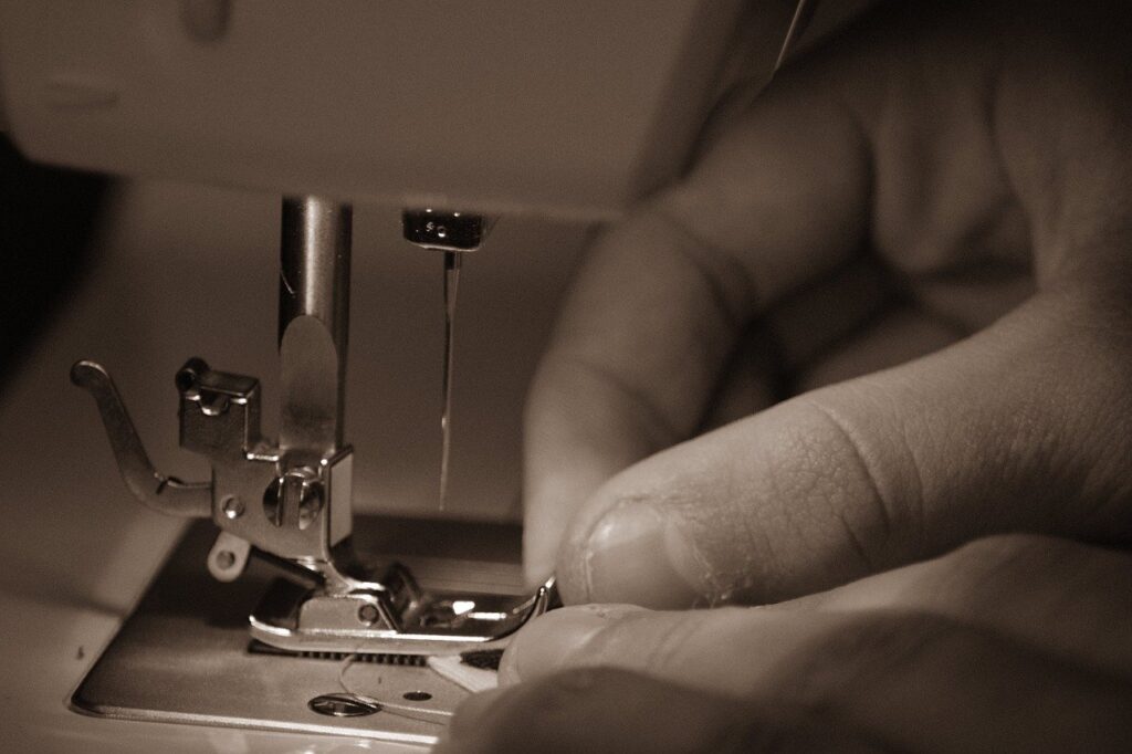 sewing, machine, hand