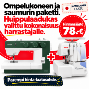 Ompelukone ja saumuri Janome