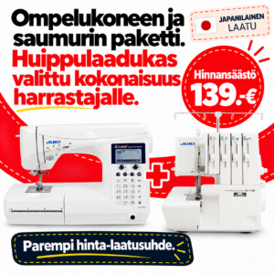 Ompelukone ja saumuri JUKI